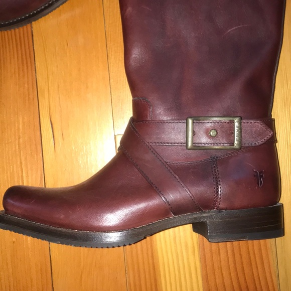 Red Frye Moto Buckle Knee High Boot. Never Worn. - Picture 4 of 5